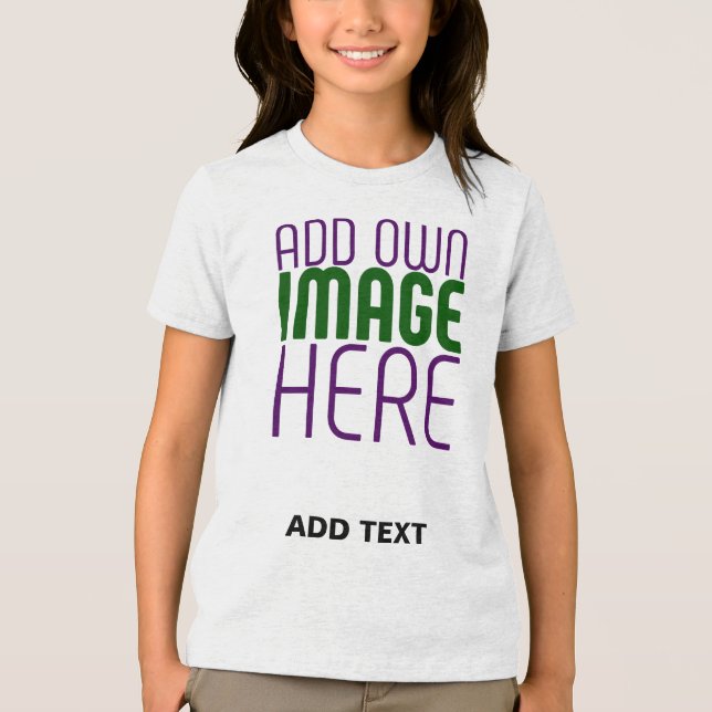 MODERN EDITABLE SIMPLE WHITE IMAGE TEXT TEMPLATE Tri-Blend SHIRT (Front)