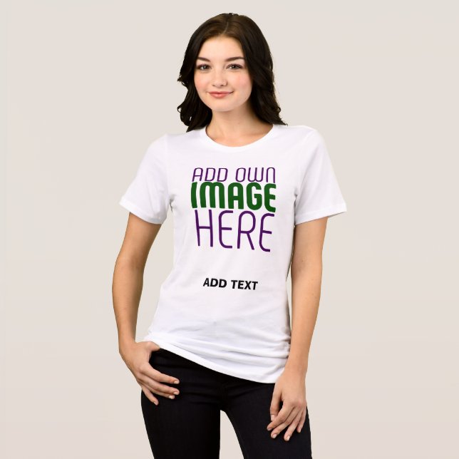 MODERN EDITABLE SIMPLE WHITE IMAGE TEXT TEMPLATE Tri-Blend SHIRT (Front Full)