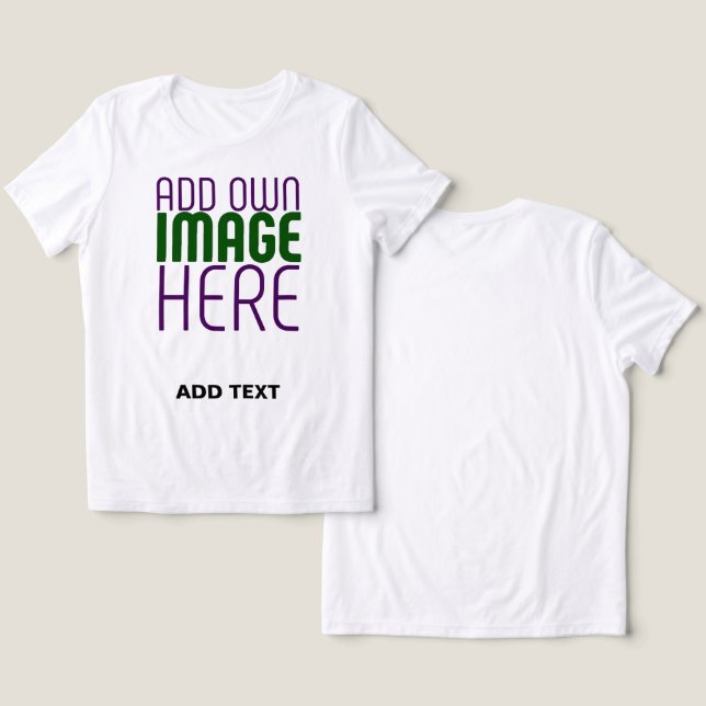 MODERN EDITABLE SIMPLE WHITE IMAGE TEXT TEMPLATE Tri-Blend SHIRT (Design Front & Back)