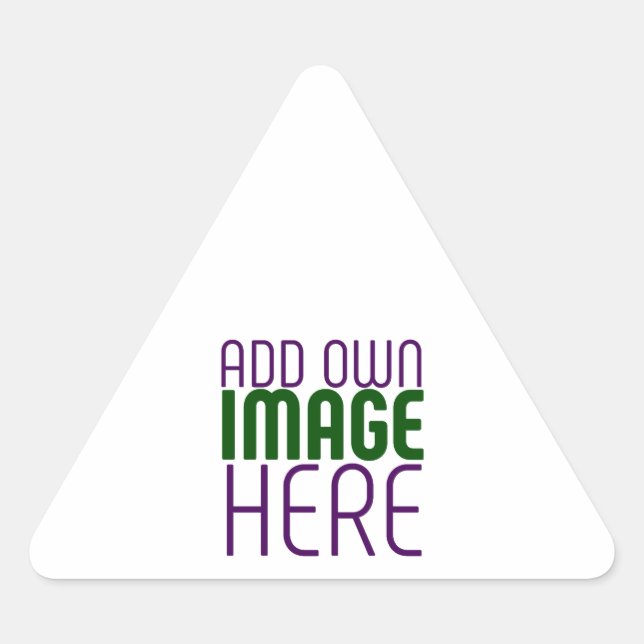 MODERN EDITABLE SIMPLE WHITE IMAGE TEXT TEMPLATE TRIANGLE STICKER (Front)
