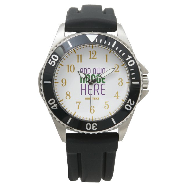 MODERN EDITABLE SIMPLE WHITE IMAGE TEXT TEMPLATE WATCH (Front)
