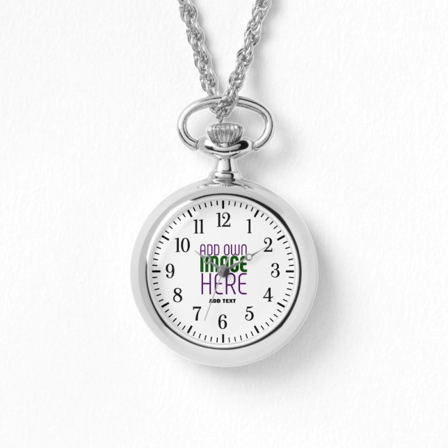 MODERN EDITABLE SIMPLE WHITE IMAGE TEXT TEMPLATE WATCH (Front)