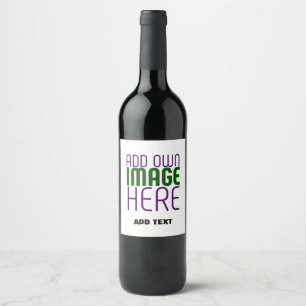 MODERN EDITABLE SIMPLE WHITE IMAGE TEXT TEMPLATE WINE LABEL