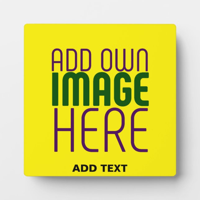  MODERN EDITABLE SIMPLE YELLOW IMAGE TEXT TEMPLATE PLAQUE (Front)