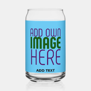 MODERN EDITABLE SWAG SKY BLUE IMAGE TEXT TEMPLATE CAN GLASS
