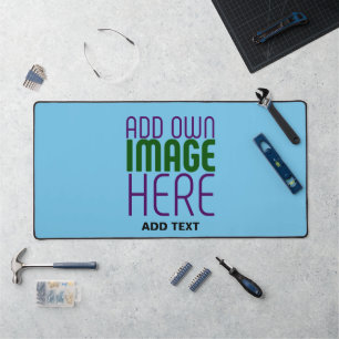 MODERN EDITABLE SWAG SKY BLUE IMAGE TEXT TEMPLATE DESK MAT