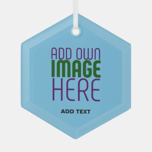  MODERN EDITABLE SWAG SKY BLUE IMAGE TEXT TEMPLATE GLASS TREE DECORATION