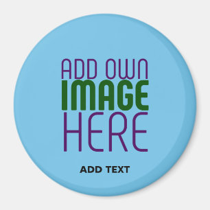 MODERN EDITABLE SWAG SKY BLUE IMAGE TEXT TEMPLATE MAGNET