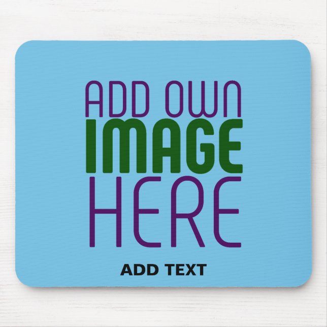 MODERN EDITABLE SWAG SKY BLUE IMAGE TEXT TEMPLATE MOUSE PAD (Front)
