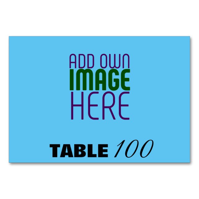 MODERN EDITABLE SWAG SKY BLUE IMAGE TEXT TEMPLATE TABLE NUMBER (Front)