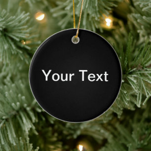 Modern Editable Text   Black & White Ceramic Tree Decoration