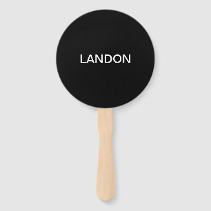 Modern Editable Text Black & White Hand Fan