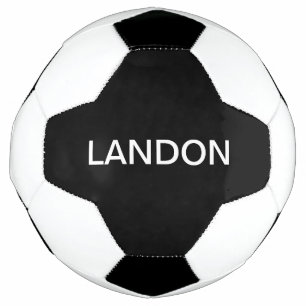 Modern Editable Text Black & White Soccer Ball