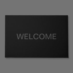 Modern Editable Text   Dark Grey & Black Doormat