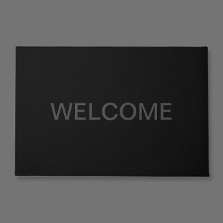 Modern Editable Text | Dark Grey & Black Doormat