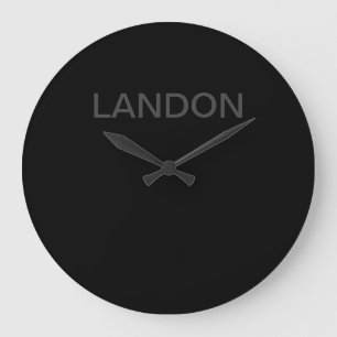 Modern Editable Text   Dark Grey & Black Large Clock