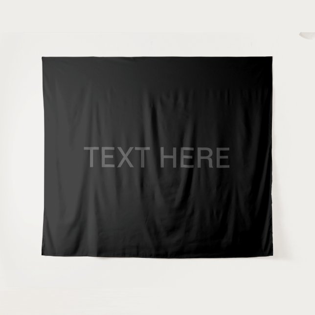 Modern Editable Text | Dark Grey & Black Tapestry (Front (Horizontal))