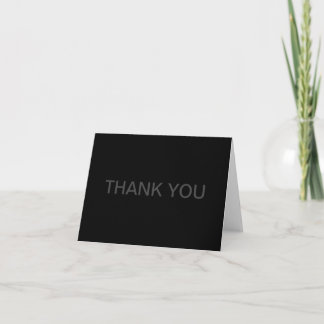 Modern Editable Text | Dark Grey & Black Thank You Card