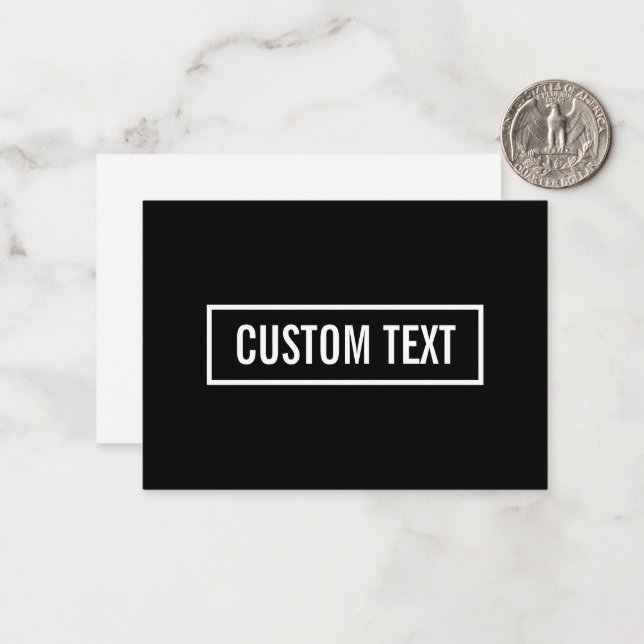 Modern Editable Text in White Logo Style Frame Card (Front/Back In Situ)