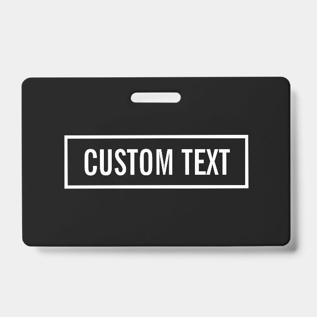 Modern Editable Text in White Logo Style Frame ID Badge (Front)