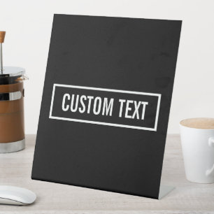 Modern Editable Text in White Logo Style Frame Pedestal Sign