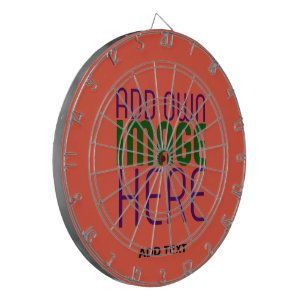 MODERN EDITABLE TOMATO RED IMAGE TEXT TEMPLATE DARTBOARD