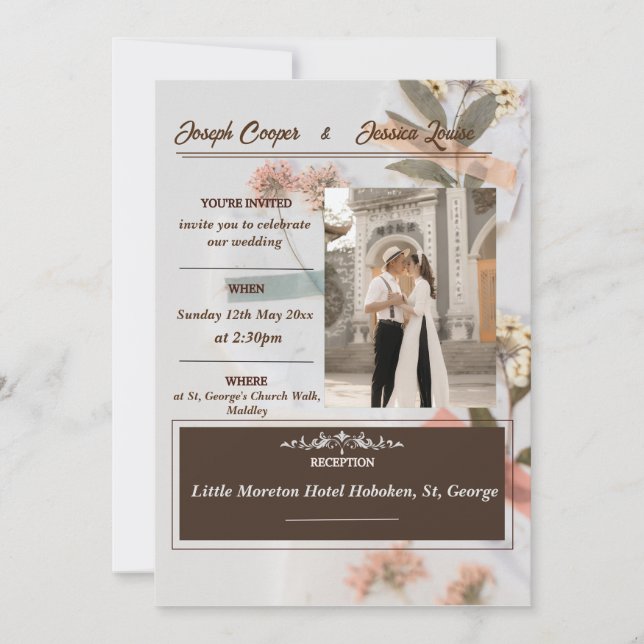 Modern editable wedding invitation card  (Front)