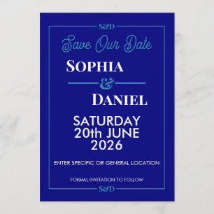 Modern Editable Wedding Save The Date Card