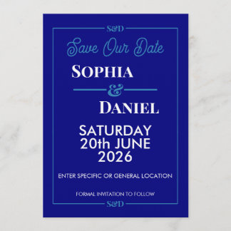 Modern Editable Wedding Save The Date Card