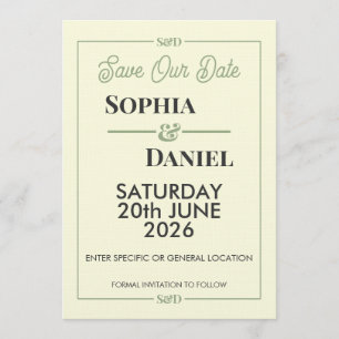 Modern Editable Wedding Save The Date Card