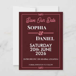 Modern Editable Wedding Save The Date Card