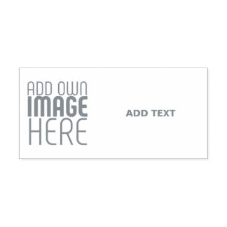 MODERN EDITABLE WHITE IMAGE TEXT TEMPLATE GRAY SELF-INKING STAMP