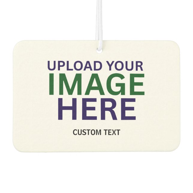 Modern Editable White Minimal Text Design Template Car Air Freshener (Front)