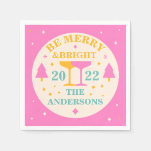 Modern, editable with bright colours Christmas Napkin