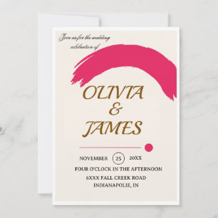 Modern Editorial Electric Fuchsia Arch Invitation