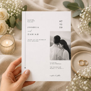 Modern Editorial Photo Wedding Invitation. Invitation