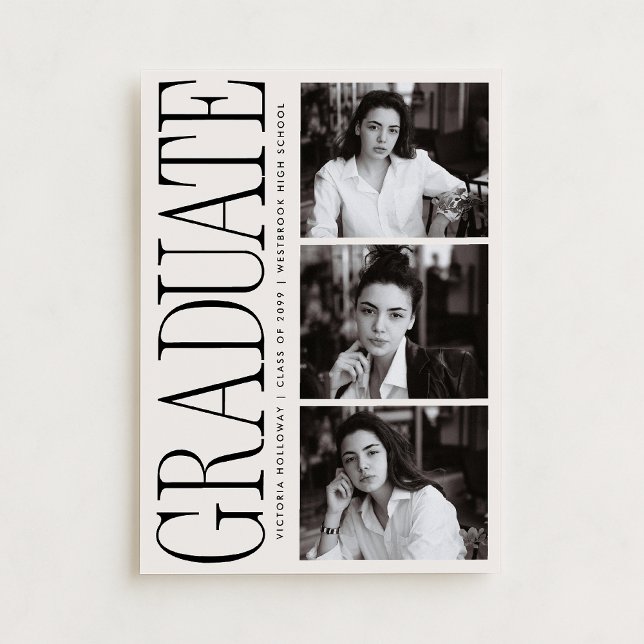 Modern Editorial Typography Graduate Announcement (Creator Uploaded)