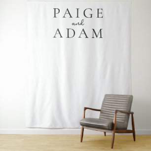 Modern Editorial Wedding Backdrop Tapestry