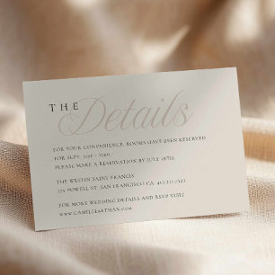 Modern Editorial Wedding Enclosure Card