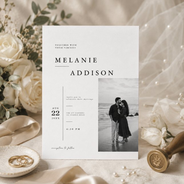 Modern Editorial Wedding Invitation Template. (Creator Uploaded)