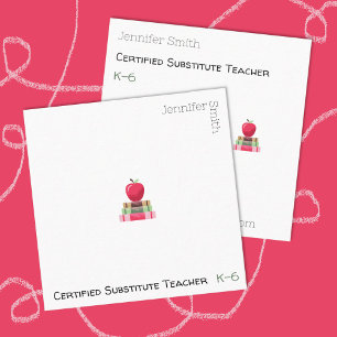 Modern Educator White Square Business Cards