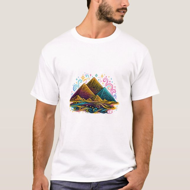 Modern Egypt Pyramid Line Art Shirt  (Front)
