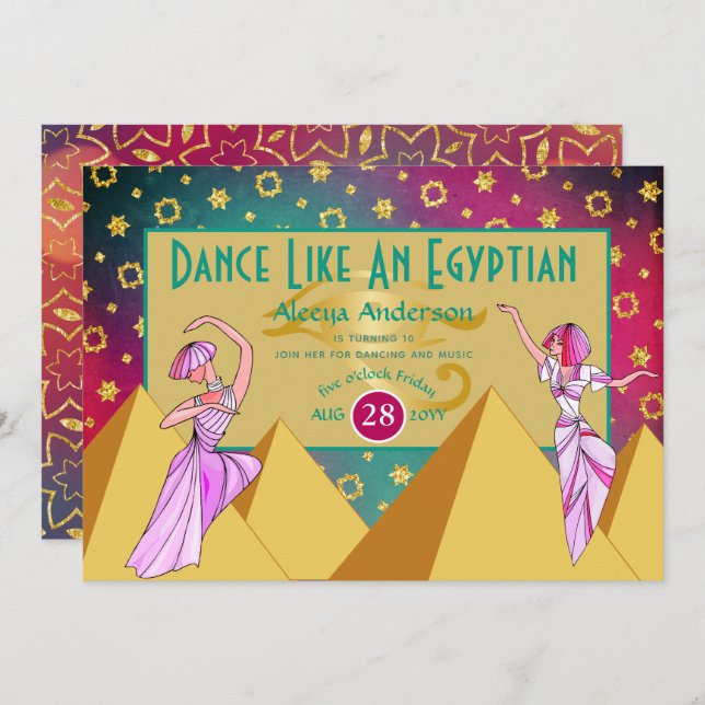 Modern EGYPTIAN Dance Music Party ANY EVENT Invitation (Front/Back)
