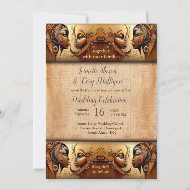 Modern Egyptian, Islamic, Arabic & African design Invitation (Front)