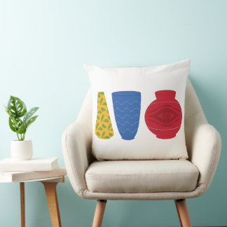 Modern Egyptian Vases Pillow