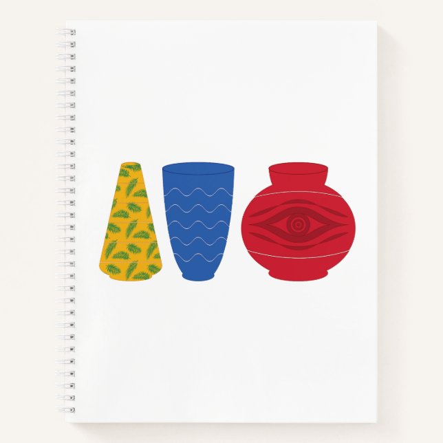 Modern Egyptian Vases Spiral Notebook (Front)