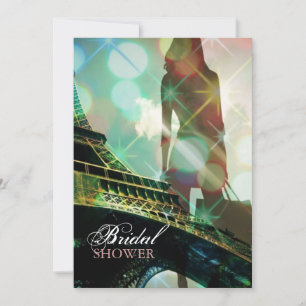 Modern Eiffel Tower Paris Bridal Shower Invitation