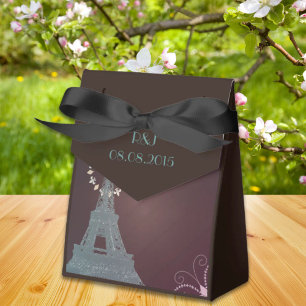 modern eiffel tower vintage paris wedding favour box