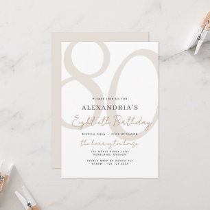 Modern Eighty 80th Birthday Invitation