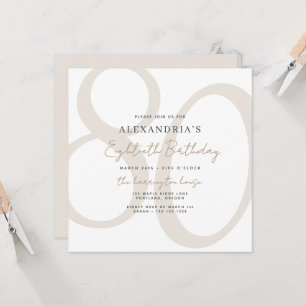 Modern Eighty 80th Birthday Party Invitation